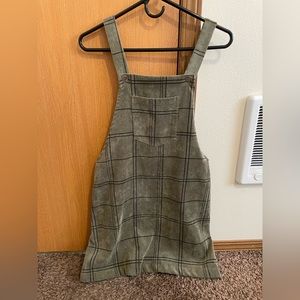 Green plaid babydoll dress